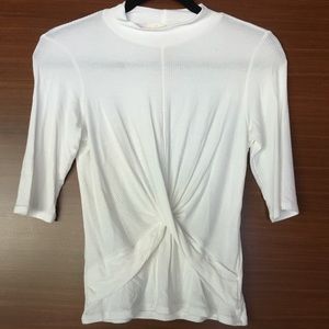 1/2 Sleeve, Twist-Front, Slightly Cropped Shirt